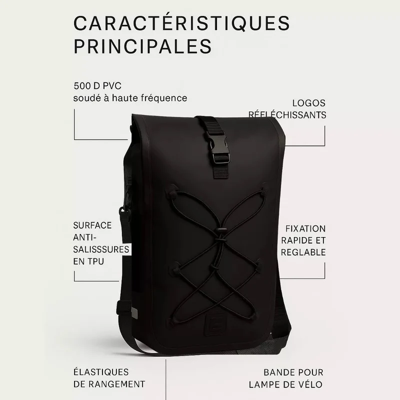 2-in-1 Fahrradtasche Hind Schwarz