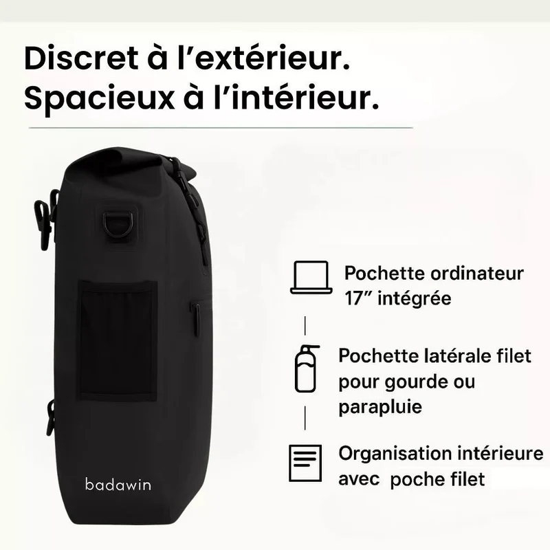 2-in-1 Fahrradtasche Hind Schwarz