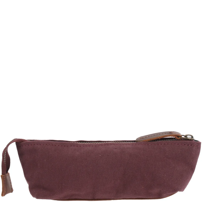 Stiftemappe Federtasche Stifteetui Federmappe Damen Herren Canvas Leder bordeaux LE9026