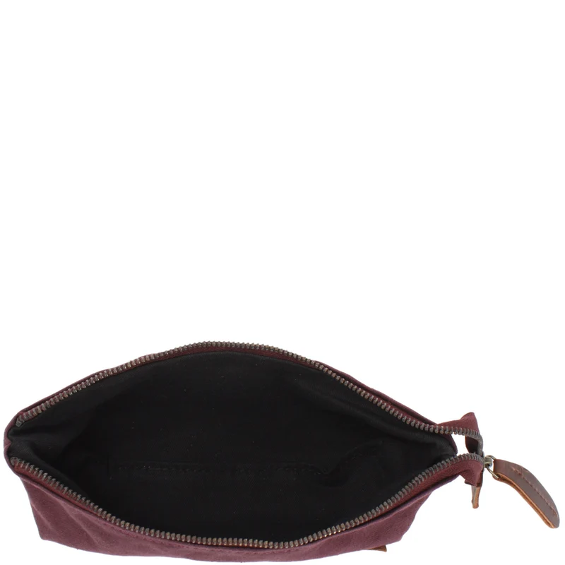 Stiftemappe Federtasche Stifteetui Federmappe Damen Herren Canvas Leder bordeaux LE9026
