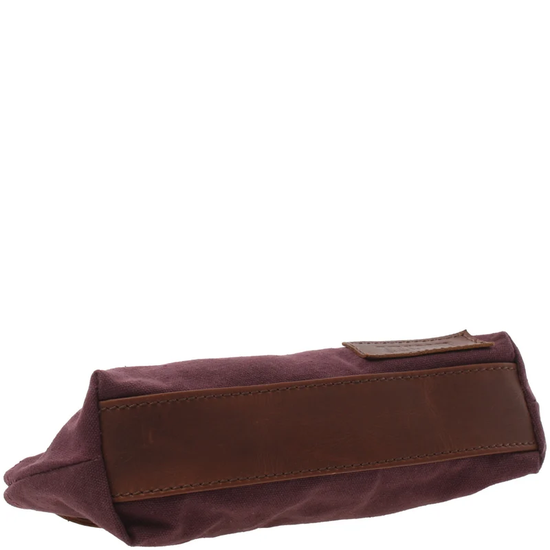 Stiftemappe Federtasche Stifteetui Federmappe Damen Herren Canvas Leder bordeaux LE9026