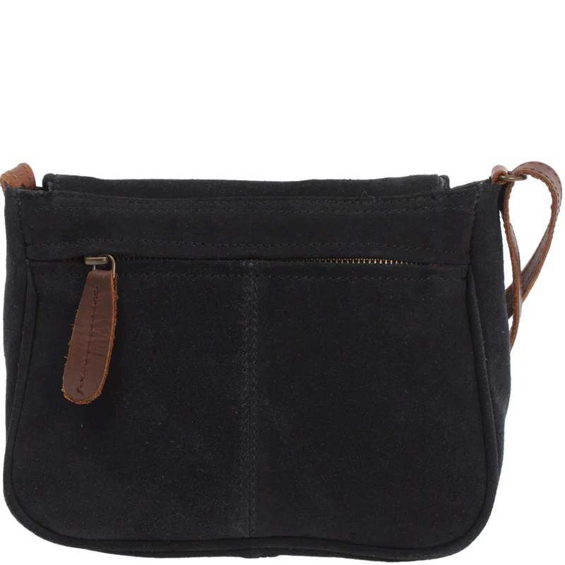 kleine Umhängetasche Ledertasche Damentasche Schultertasche Veloursleder anthrazit LE3047
