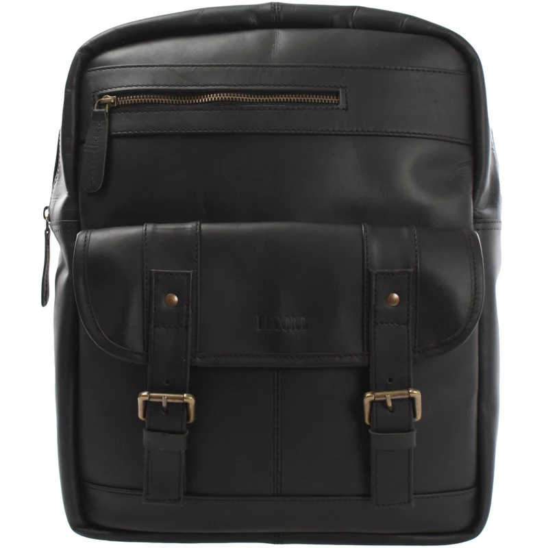 Lederrucksack Freizeitrucksack Wanderrucksack Leder schwarz LE1018