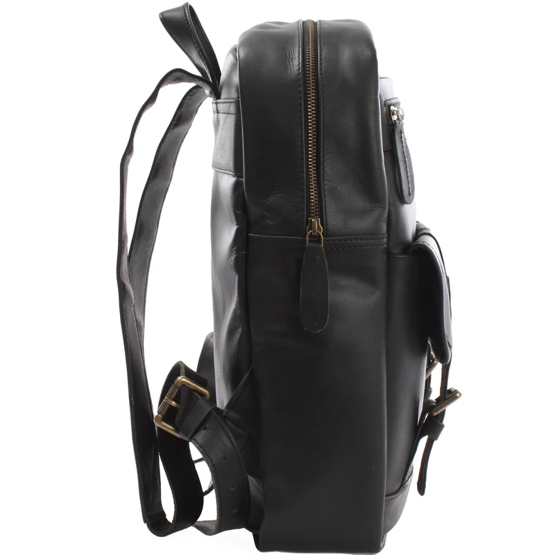 Lederrucksack Freizeitrucksack Wanderrucksack Leder schwarz LE1018