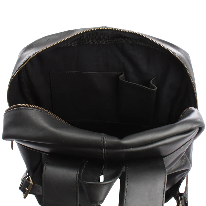 Lederrucksack Freizeitrucksack Wanderrucksack Leder schwarz LE1018