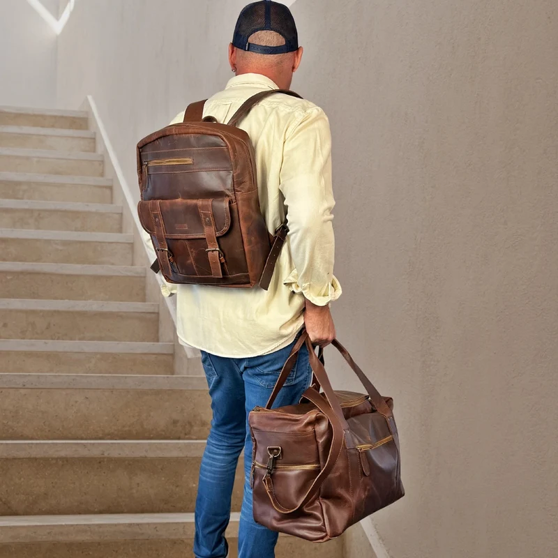 Lederrucksack Freizeitrucksack Wanderrucksack Leder braun LE1018