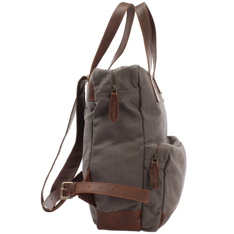 Canvasrucksack Freizeitrucksack Damen Herren DIN A4 Canvas grau LE1019