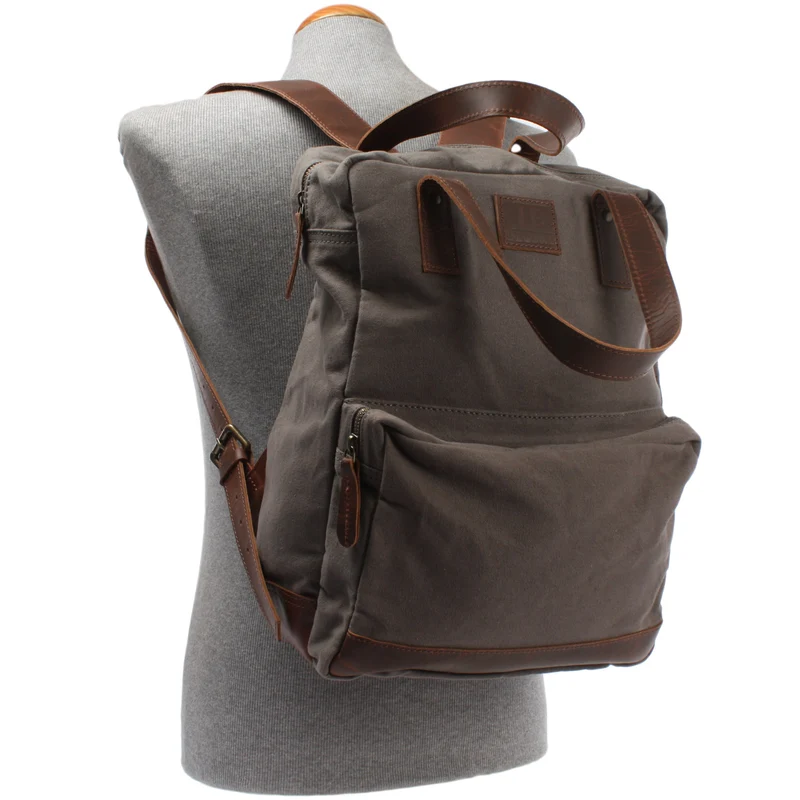 Canvasrucksack Freizeitrucksack Damen Herren DIN A4 Canvas grau LE1019