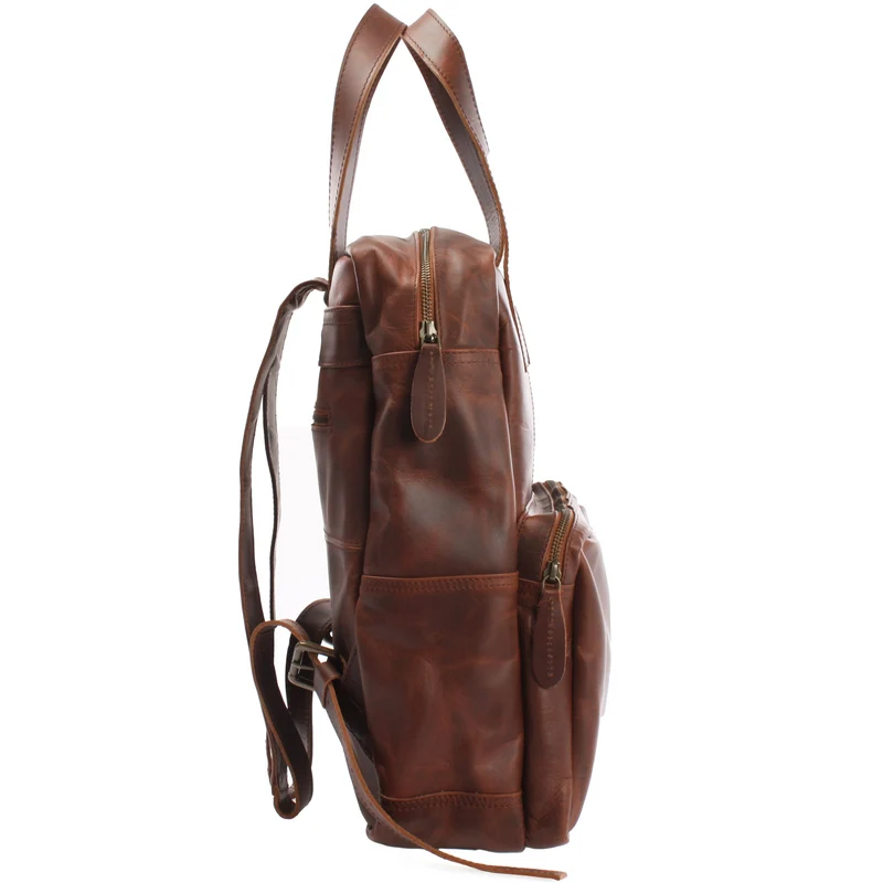 Lederrucksack Freizeitrucksack Damen Herren DIN A4 Leder braun LE1019