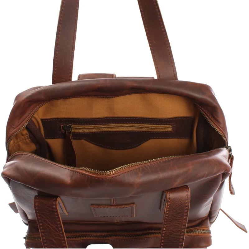 Lederrucksack Freizeitrucksack Damen Herren DIN A4 Leder braun LE1019