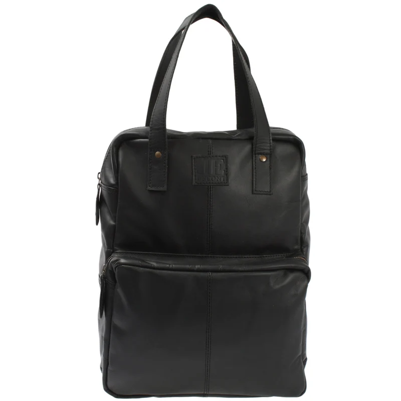 Lederrucksack Freizeitrucksack Damen Herren DIN A4 Leder schwarz LE1019