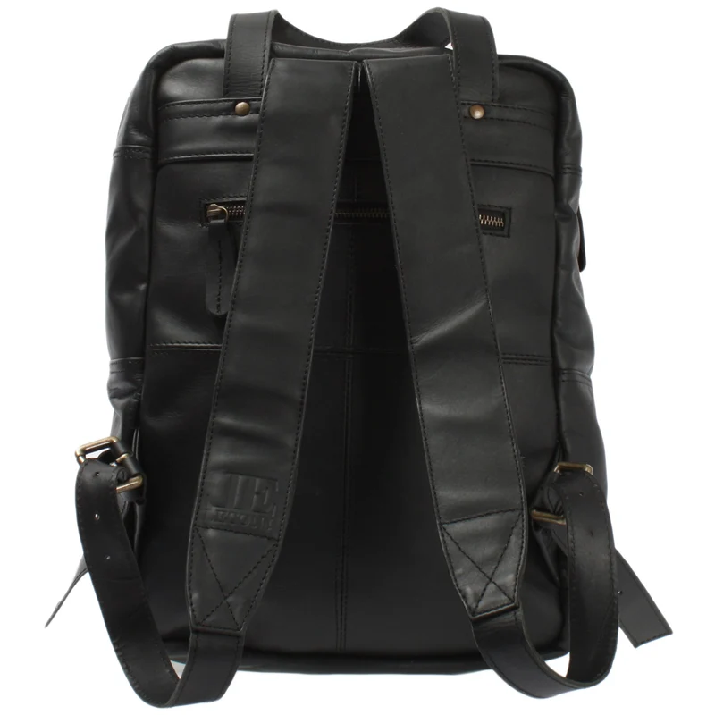 Lederrucksack Freizeitrucksack Damen Herren DIN A4 Leder schwarz LE1019