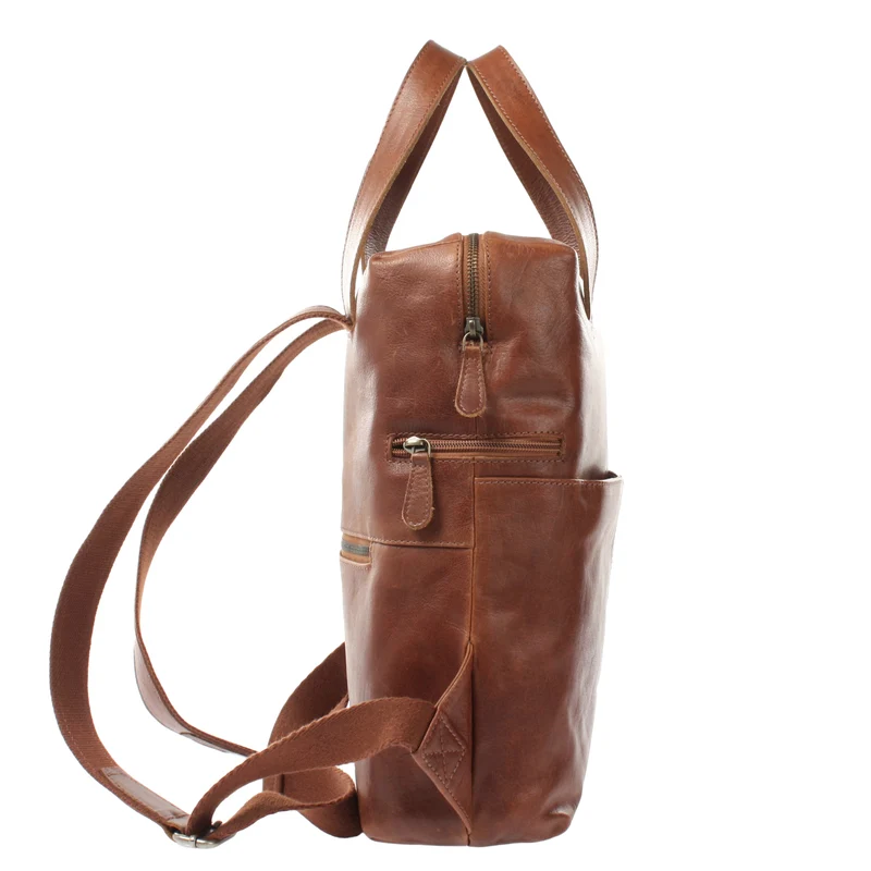 mittlerer Rucksack Lederrucksack Freizeitrucksack Damen Herren Leder braun LE1023