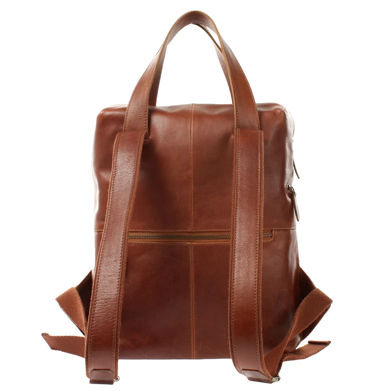 mittlerer Rucksack Lederrucksack Freizeitrucksack Damen Herren Leder braun LE1023