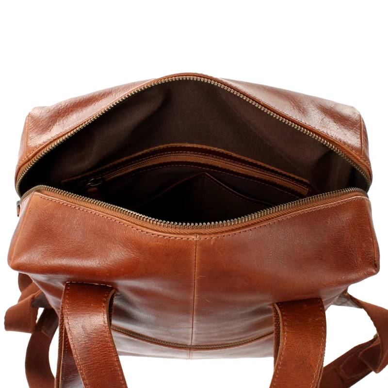 mittlerer Rucksack Lederrucksack Freizeitrucksack Damen Herren Leder braun LE1023