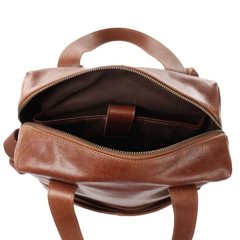 mittlerer Rucksack Lederrucksack Freizeitrucksack Damen Herren Leder braun LE1023