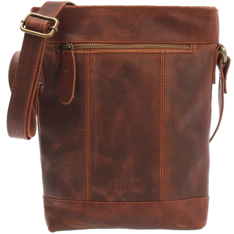 kleine Umhängetasche Schultertasche Freizeittasche Leder braun LE3086