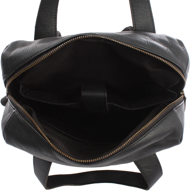 mittlerer Stadtrucksack Lederrucksack Leder schwarz LE1023