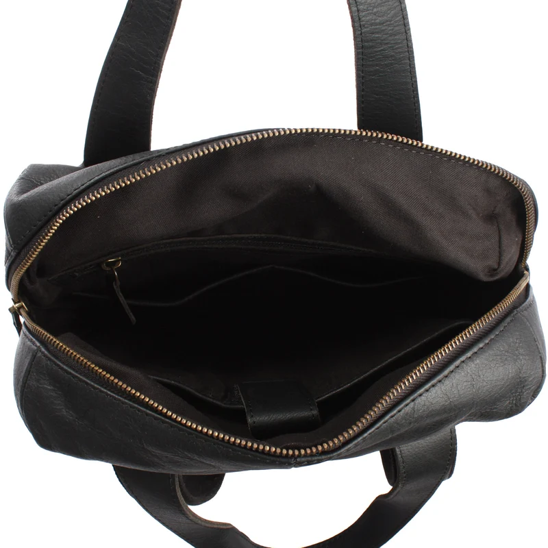 mittlerer Stadtrucksack Lederrucksack Leder schwarz LE1023
