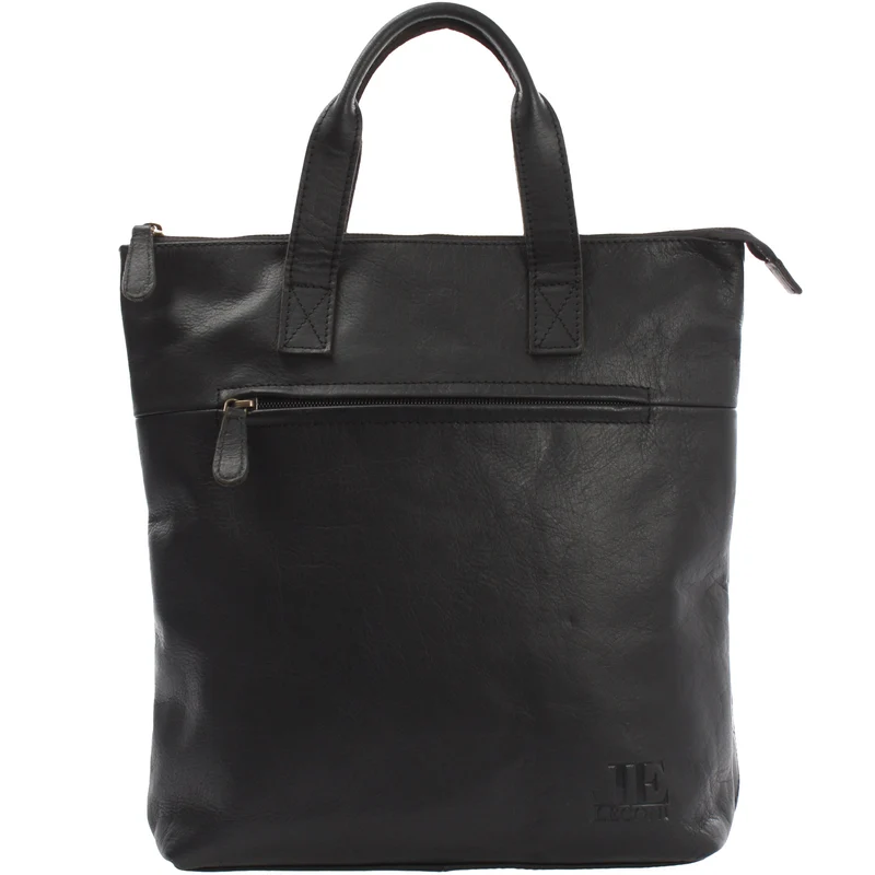 Rucksack Lederrucksack Freizeitrucksack Damen Herren Leder schwarz LE1031