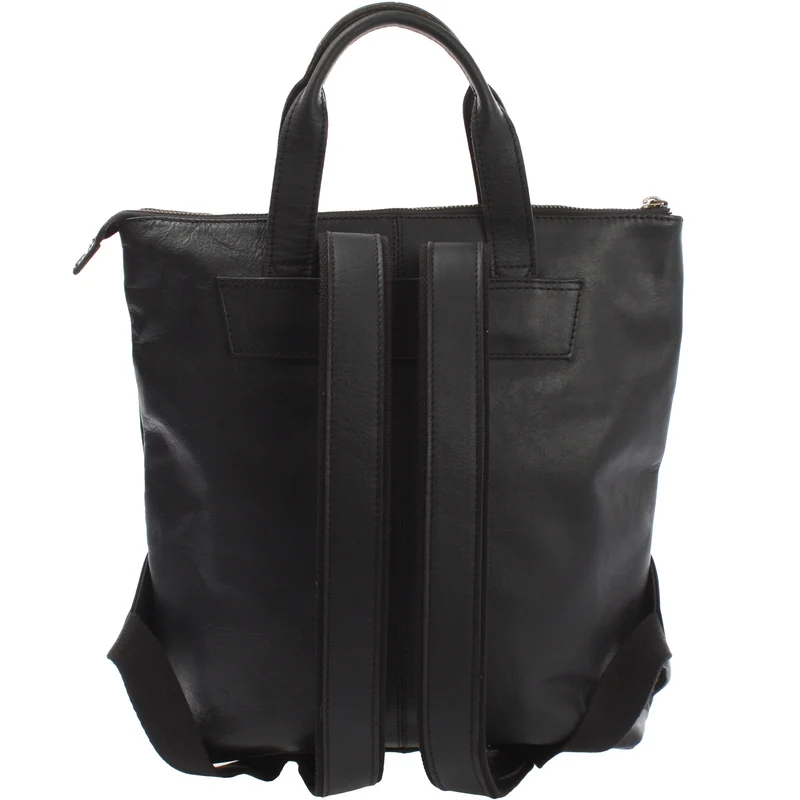 Rucksack Lederrucksack Freizeitrucksack Damen Herren Leder schwarz LE1031