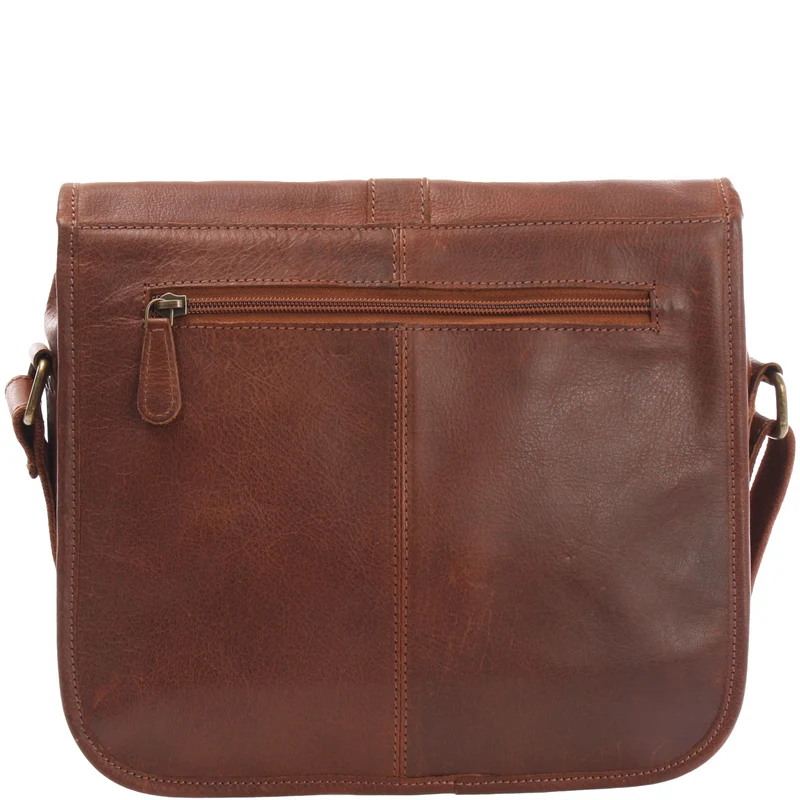 Umhängetasche Schultertasche Freizeittasche Büffelleder braun LE3085