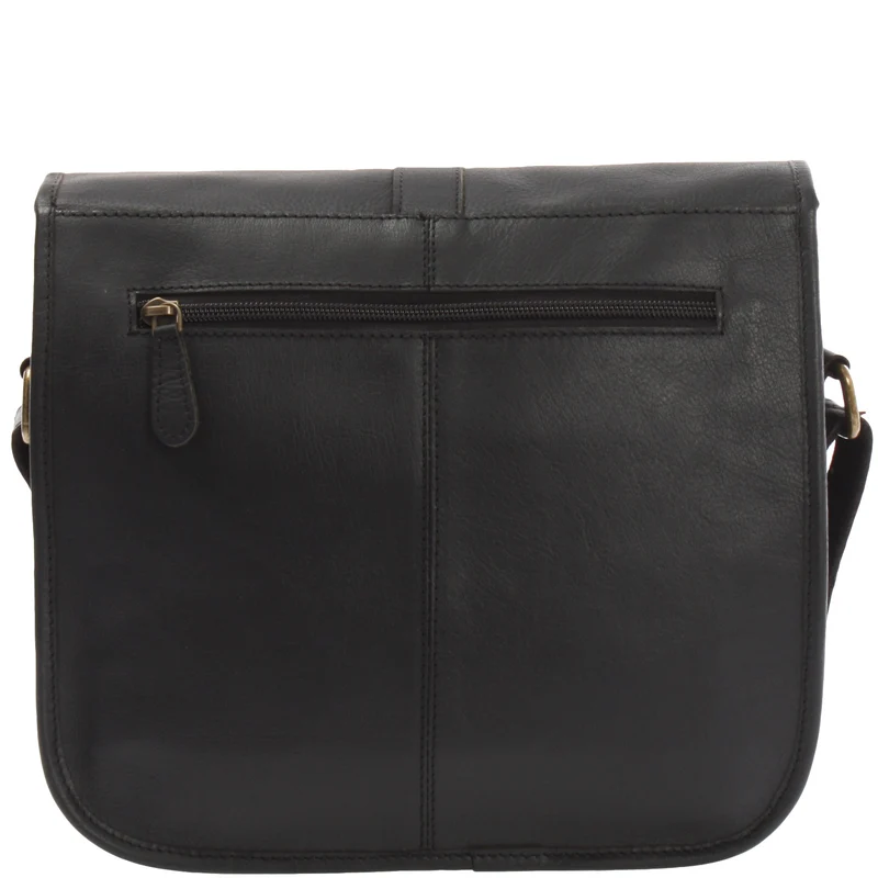 Umhängetasche Schultertasche Freizeittasche Büffelleder schwarz LE3085