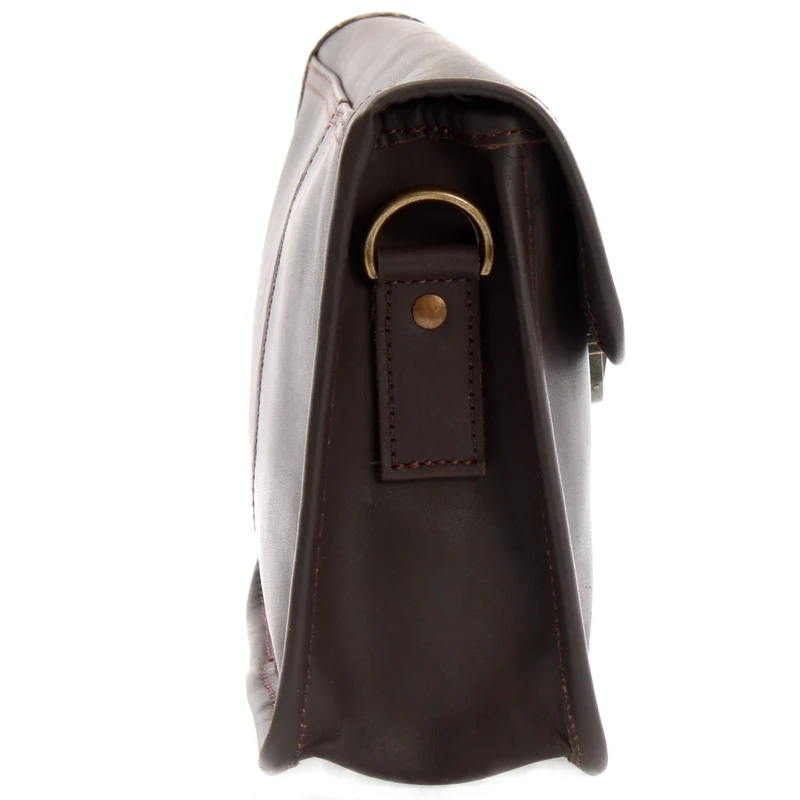 kleine Umhängetasche Ledertasche Leder dunkelbraun LE3041