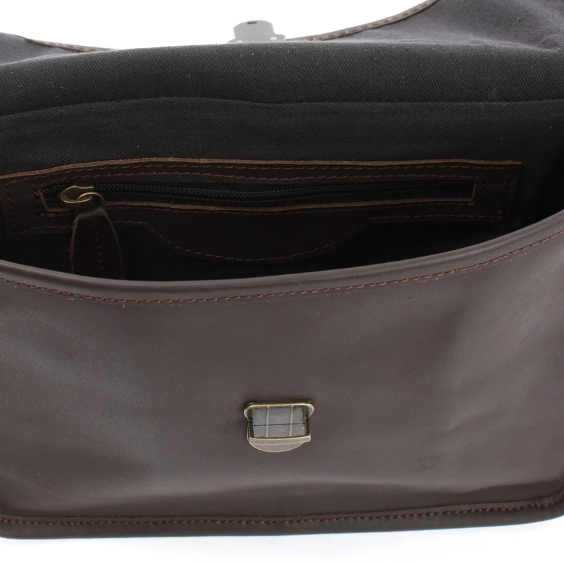 kleine Umhängetasche Ledertasche Leder dunkelbraun LE3041