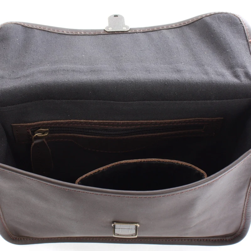 kleine Umhängetasche Ledertasche Leder dunkelbraun LE3041