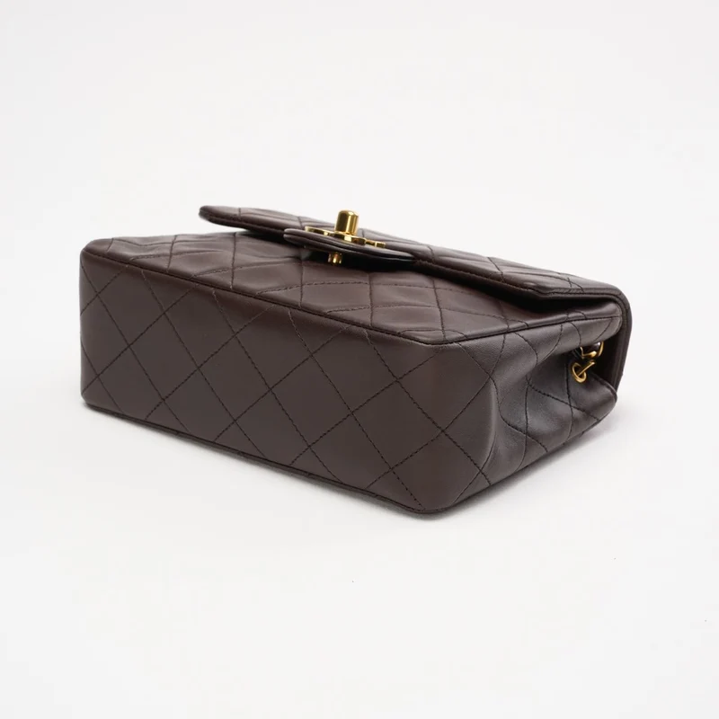 „Seltene“ Chanel Timeless Mini Square Flap, Lammbraun, 1994