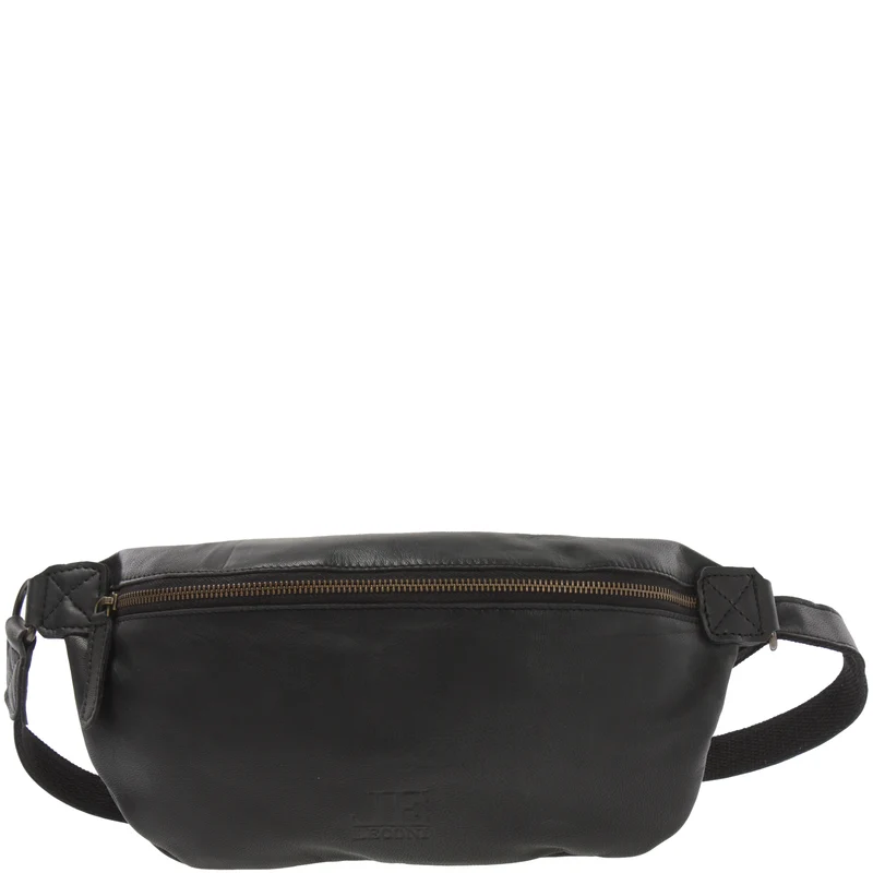 große Bauchtasche Umhängetasche Crossbody Ledertasche Leder schwarz LE3087