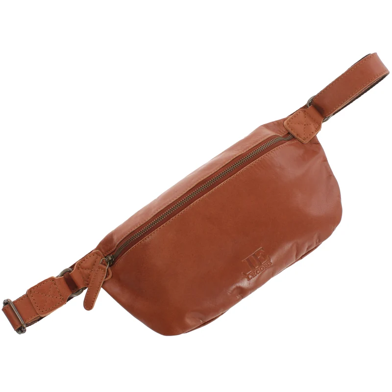 große Bauchtasche Umhängetasche Crossbody Ledertasche Leder cognac LE3087