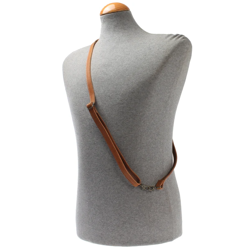 schmaler Trageriemen Schultergurt Leder 1,6cm x 150cm cognac LEC-R8