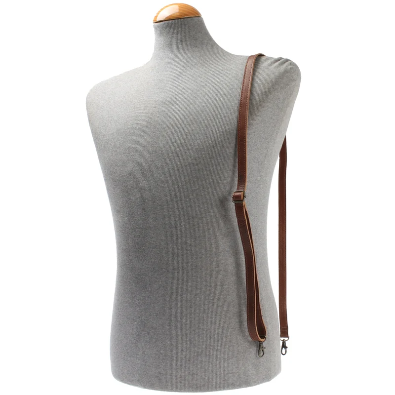 schmaler Trageriemen Schultergurt Leder 1,6cm x 150cm braun LEC-R8