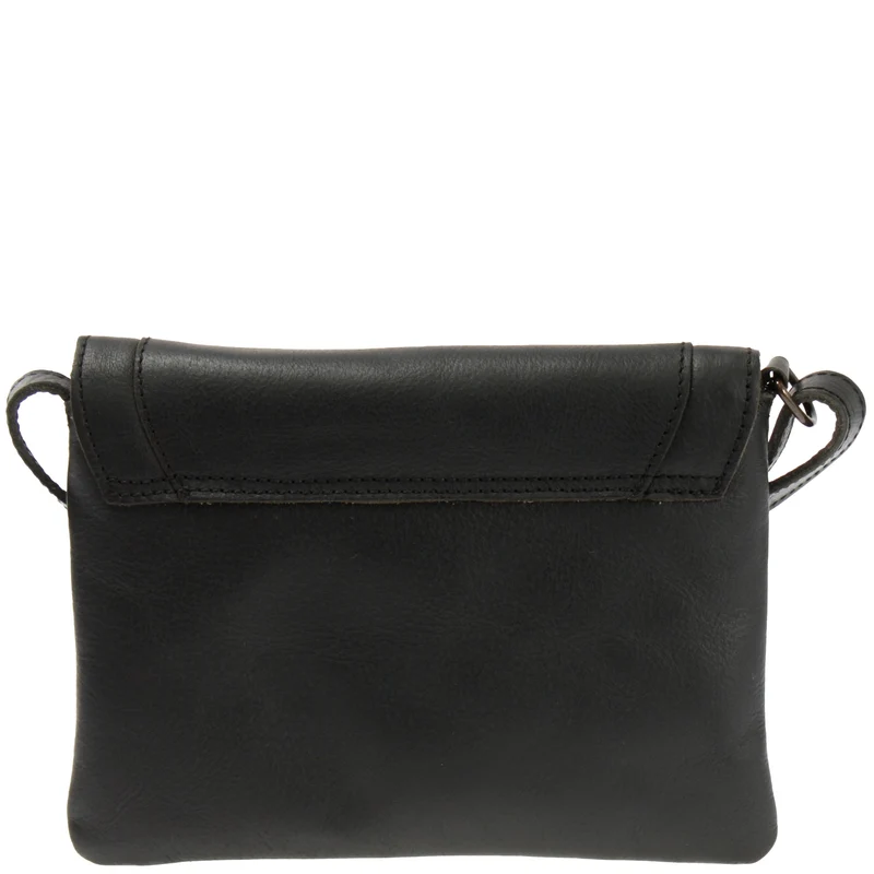 kleine Umhängetasche Ledertasche Damentasche Schultertasche Leder schwarz LE3078