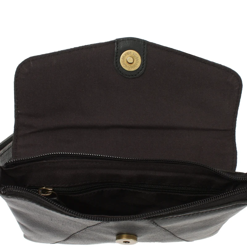 kleine Umhängetasche Ledertasche Damentasche Schultertasche Leder schwarz LE3078