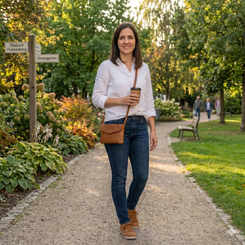 kleine Umhängetasche Ledertasche Damentasche Schultertasche Leder cognac LE3078