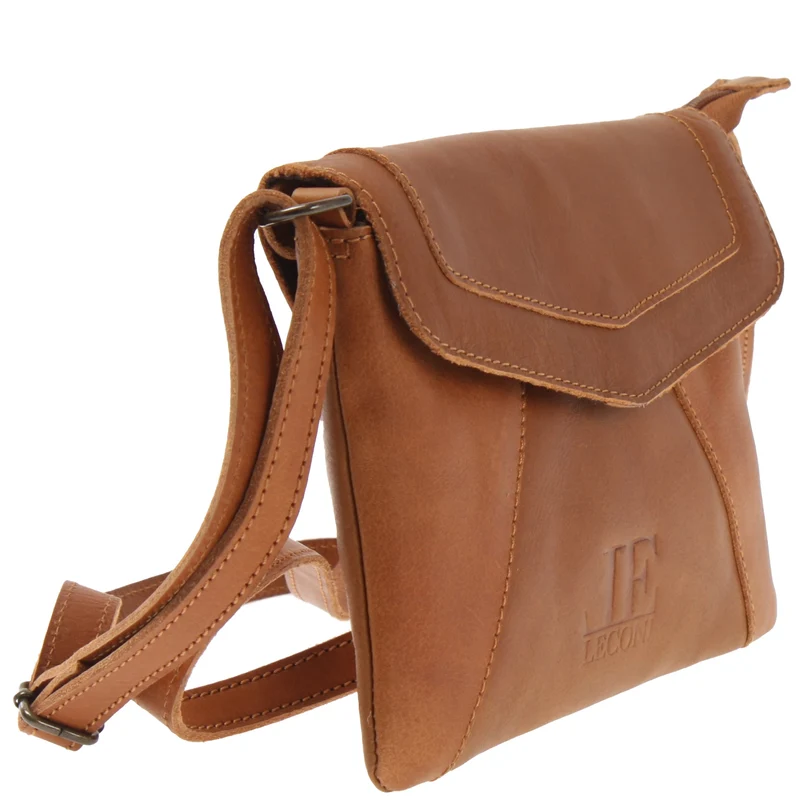 kleine Umhängetasche Ledertasche Damentasche Schultertasche Leder cognac LE3078