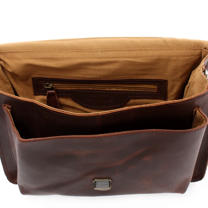 kleine Umhängetasche Schultertasche Damen Herren Leder braun LE3023