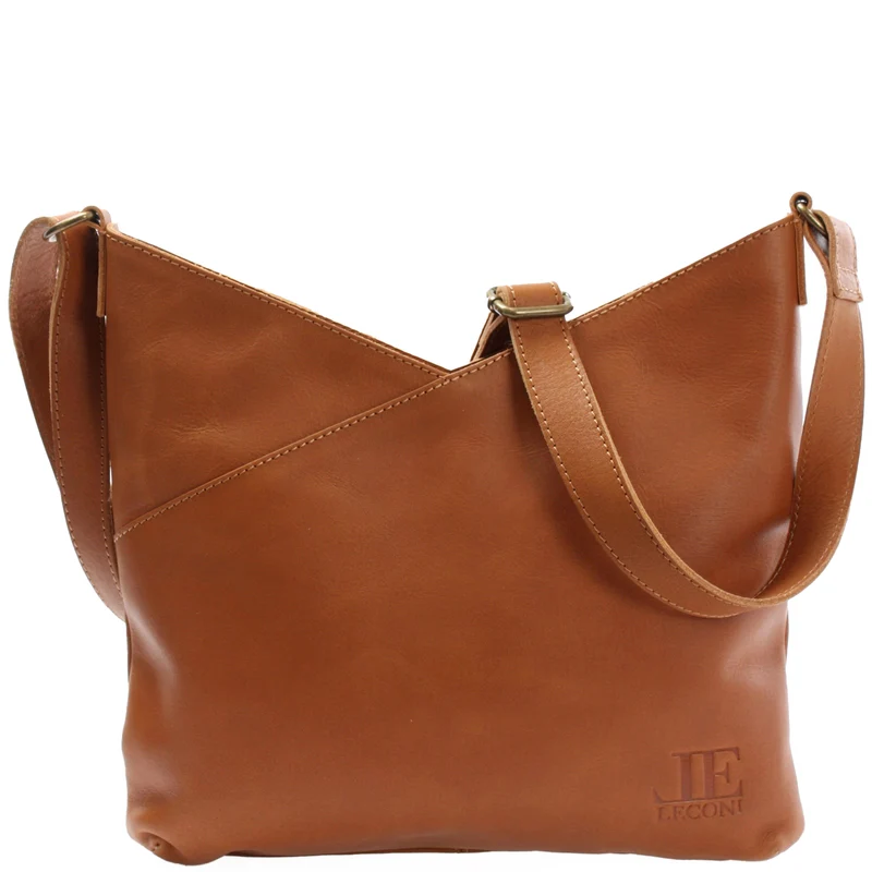 Umhängetasche Damentasche Schultertasche Leder cognac LE0065