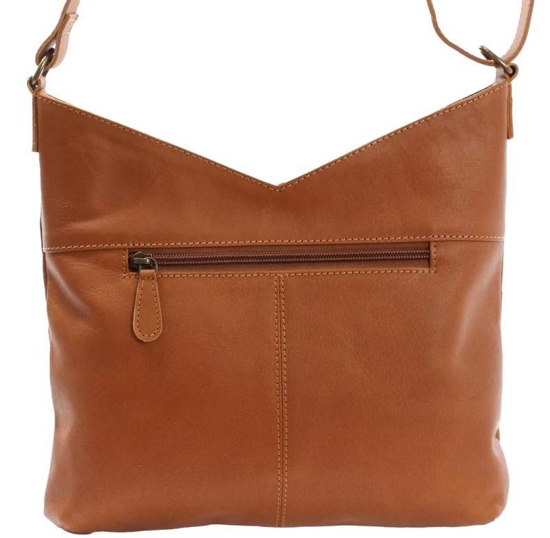 Umhängetasche Damentasche Schultertasche Leder cognac LE0065