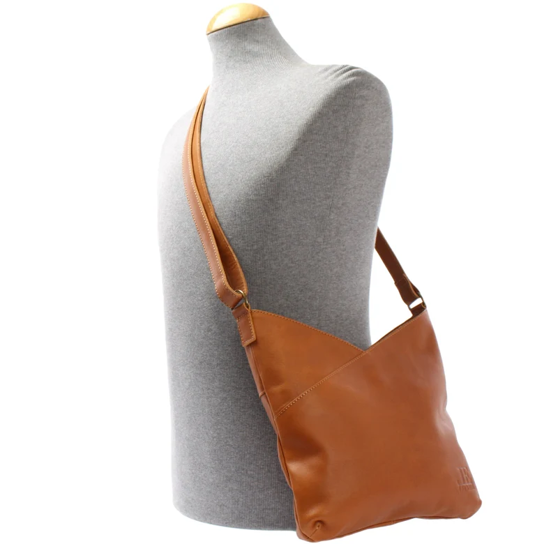 Umhängetasche Damentasche Schultertasche Leder cognac LE0065