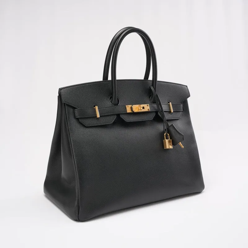 Hermès Birkin 35 Sellier Epsom Leder Schwarz 2014