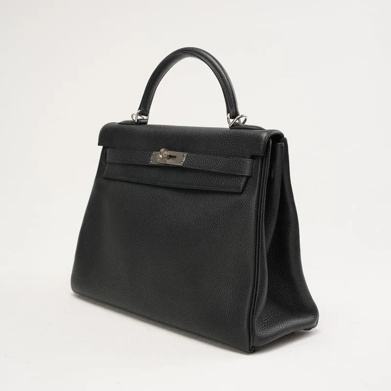 Hermes Vintage Sellier Kelly 32 Togo Schwarz 2004