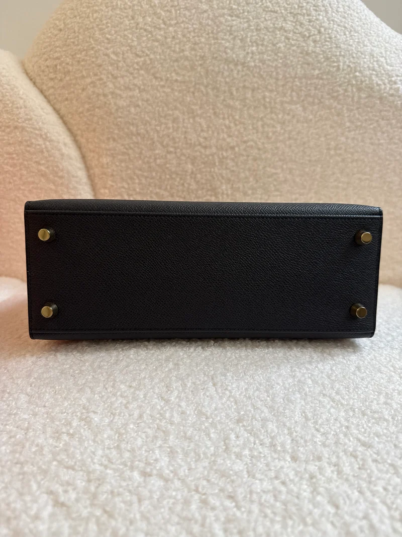 Hermes Sellier Kelly 25 Epsom Leder Schwarz 2024
