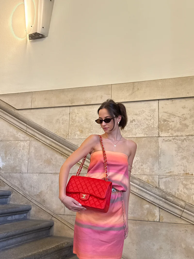 Chanel Classic Jumbo Double Flap Lamb Red 2017