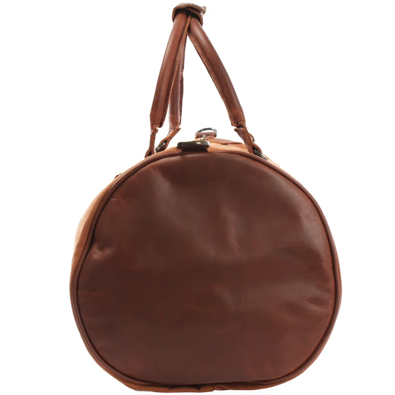 Weekender Reisetasche Sporttasche vintage Leder Canvas 53cm cognac LE2004