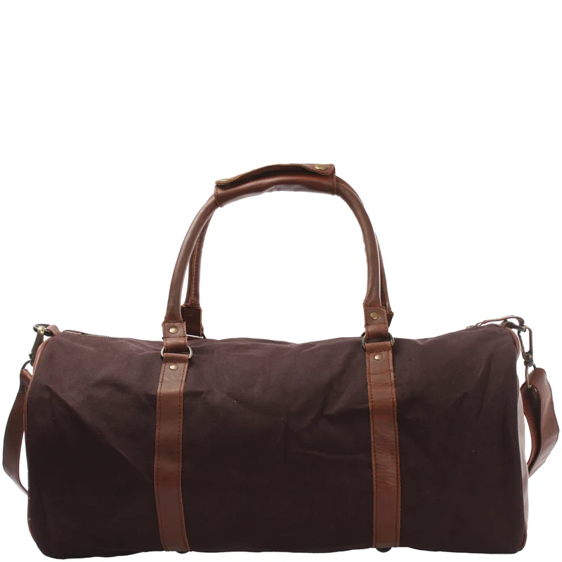 Weekender Reisetasche Sporttasche vintage Leder Canvas mokka LE2004