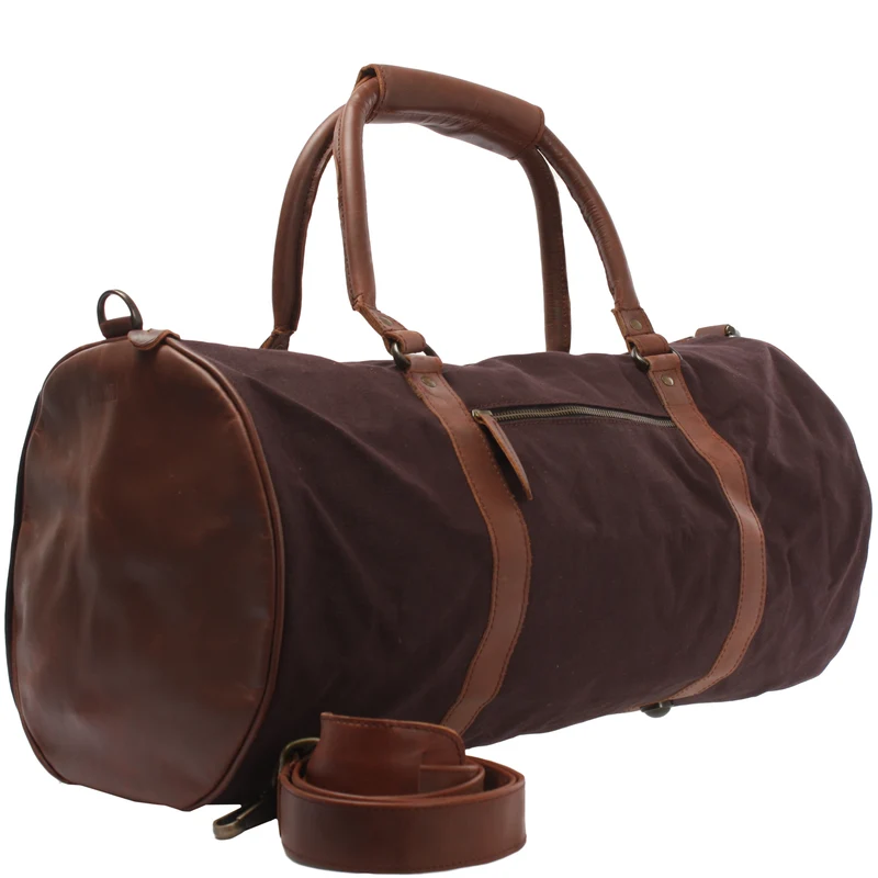Weekender Reisetasche Sporttasche vintage Leder Canvas mokka LE2004